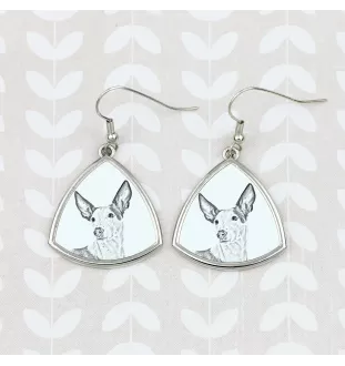 Podenco d'Ibiza, chien de garenne des Baléares - boucles d'oreilles avec chien, boucles d'oreilles pendantes avec photo, bijoux personnalisés avec impression de la marque Art-Dog