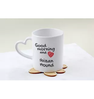 Ibizan Hound, Ibizan Podenco, Ibizan Warren Hound - cup with a dog, adorable cup with a heart-shaped handle, universal gift from the Art-Dog brand