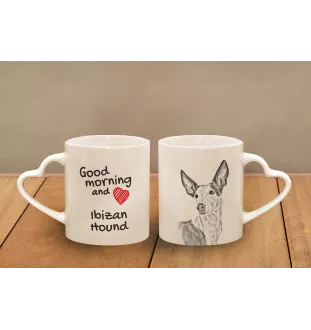 Podenco Ibicenco, Ibiza-Podenco,Ca Eivissec - Tasse mit Hund, entzückende Tasse mit herzförmigem Henkel, universelles Geschenk der Marke Art-Dog