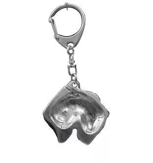 Soft-coated Wheatan Terrier  - Silver-plated key ring with dog, handbag decoration, backpack pendant by Art-Dog brand