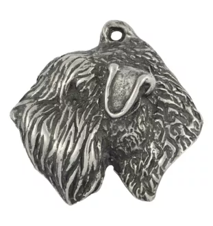 Terrier de Wheatan à poil doux  - Porte-clés argenté avec chien, décoration de sac à main, pendentif de sac à dos par la marque Art-Dog
