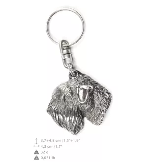 Soft-coated Wheatan Terrier  - Silver-plated dog pendant, handbag decoration, backpack pendant by Art-Dog brand