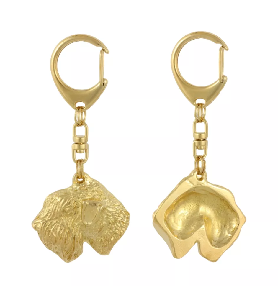 Soft-coated Wheatan Terrier  - Vergoldeter Schlüsselanhänger mit Hund, Handtaschenschmuck, Luxus-Accessoire der Marke Art-Dog