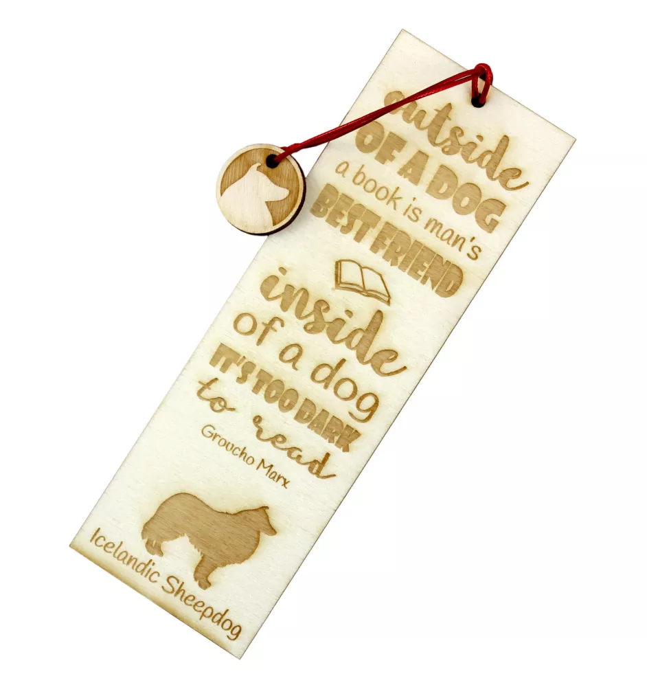 Icelandic Sheepdog, Icelandic Spitz, Iceland Dog - dog bookmark, personalized bookmark, gift for bookworm from Art-Dog brand