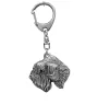 Soft-coated Wheatan Terrier  - Silver-plated key ring with a dog in a gift box, handbag decoration, backpack pendant by Art-Dog brand
