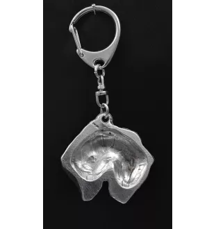 Terrier de Wheatan à poil doux  - Porte-clés argenté avec un chien dans une boîte cadeau, décoration de sac à main, pendentif de sac à dos par la marque Art-Dog