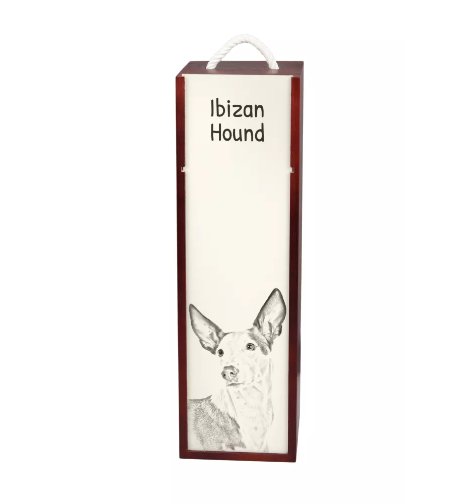 Podenco Ibicenco, Ibiza-Podenco,Ca Eivissec - Weinbox mit Hund, Alkoholbox mit Grafik, personalisierte Geschenkbox der Marke Art-Dog