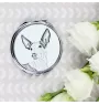 Ibizan Hound, Ibizan Podenco, Ibizan Warren Hound - Pocket mirror with a dog, personalized mirror for a purse, compact mirror with Art-Dog brand print.
