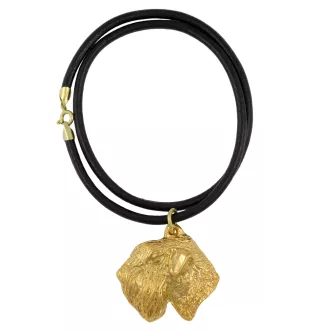 Soft-coated Wheatan Terrier  - Hundehalsband, vergoldeter Anhänger für Hundefans, einzigartiger Schmuck der Marke Art-Dog