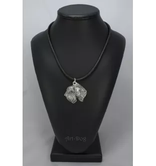 Terrier de Wheatan à poil doux  - Collier de chien dans une boîte cadeau, médaillon argenté pour fan de chien, pendentif remarquable de la marque Art-Dog