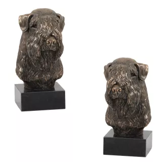 Soft-coated Wheatan Terrier  - Hundestatue, Büste auf Steinsockel, Skulptur, Trophäe für Hundeausstellung der Marke Art-Dog