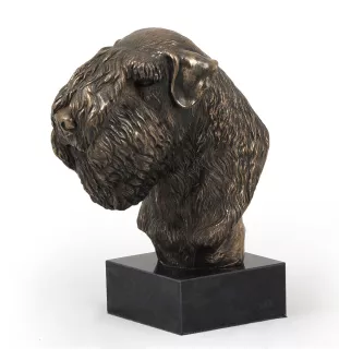 Soft-coated Wheatan Terrier  - Hundestatue, Büste auf Steinsockel, Skulptur, Trophäe für Hundeausstellung der Marke Art-Dog