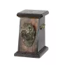 Soft-coated Wheatan Terrier  - urn for dog ashes, elegant urn with a statue, commemorative urn with a bust of a dog by Art-Dog brand