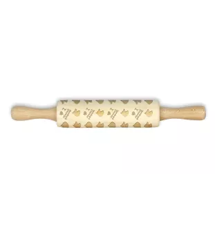 Icelandic Sheepdog, Icelandic Spitz, Iceland Dog - small rolling pin with a dog pattern, a rolling pin for children's dough, decorating ceramic clay by Art-Dog brand