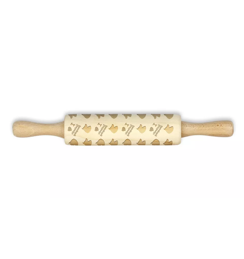 Icelandic Sheepdog, Icelandic Spitz, Iceland Dog - small rolling pin with a dog pattern, a rolling pin for children's dough, decorating ceramic clay by Art-Dog brand