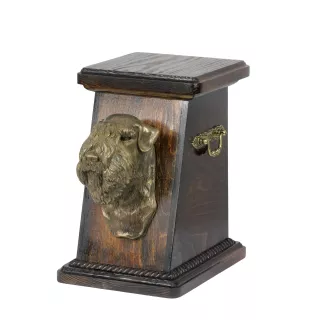 Terrier de Wheatan à poil doux  I - urne pour les cendres d'un chien, une urne élégante avec une statuette, une urne commémorative avec un buste de chien de la marque Art-Dog