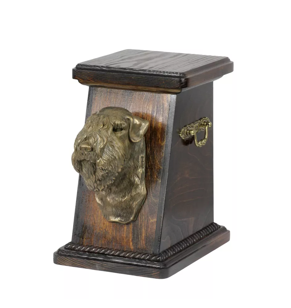 Terrier de Wheatan à poil doux  I - urne pour les cendres d'un chien, une urne élégante avec une statuette, une urne commémorative avec un buste de chien de la marque Art-Dog