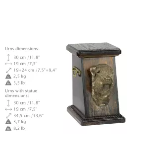 Terrier de Wheatan à poil doux  I - urne pour les cendres d'un chien, une urne élégante avec une statuette, une urne commémorative avec un buste de chien de la marque Art-Dog