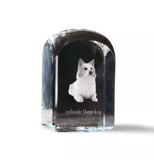 Islandzki szpic pasterski kryształ pieczątka z psem Art-Dog