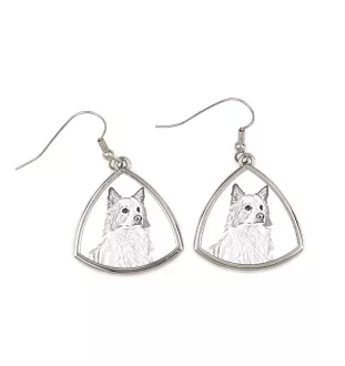 Islandhund, Isländischer Spitz, Isländischer Schäferhund - Hund Ohrringe, hängende Ohrringe mit Bild, personalisierter Schmuck mit dem Aufdruck der Marke Art-Dog
