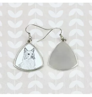 Icelandic Sheepdog, Icelandic Spitz, Iceland Dog - dog earrings, hanging earrings with a picture, personalized jewelry with Art-Dog brand print