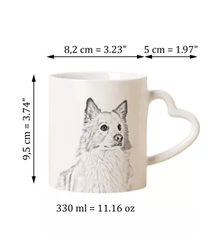 Icelandic Sheepdog, Icelandic Spitz, Iceland Dog - cup with a dog, adorable cup with a heart-shaped handle, universal gift from the Art-Dog brand