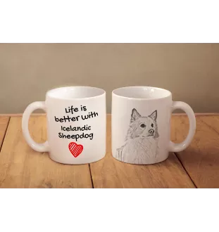 Chien de berger islandais, Berger d'Islande - tasse avec chien, tasse avec photo, cadeau personnalisé de la marque Art-Dog