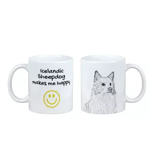 Chien de berger islandais, Berger d'Islande - tasse avec chien, une tasse joyeuse pour les amoureux des chiens, un cadeau personnalisé de la marque Art-Dog
