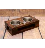 Soft-coated Wheatan Terrier  - wooden stand with bowls for a dog, steel dog bowls, a gift for adopting a dog from the Art-Dog brand