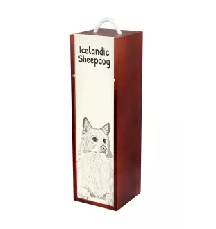 Islandhund, Isländischer Spitz, Isländischer Schäferhund - Weinbox mit Hund, Alkoholbox mit Grafik, personalisierte Geschenkbox der Marke Art-Dog