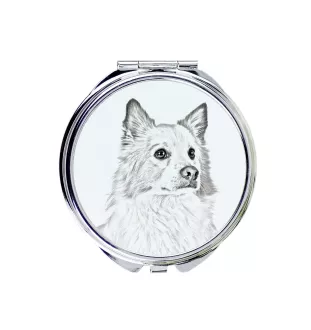 Chien de berger islandais, Berger d'Islande - miroir de poche avec chien, miroir personnalisé pour sac à main, miroir compact avec impression de la marque Art-Dog