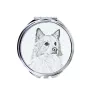 Chien de berger islandais, Berger d'Islande - miroir de poche avec chien, miroir personnalisé pour sac à main, miroir compact avec impression de la marque Art-Dog