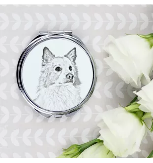 Chien de berger islandais, Berger d'Islande - miroir de poche avec chien, miroir personnalisé pour sac à main, miroir compact avec impression de la marque Art-Dog