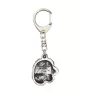 Irish Water Spaniel, Whiptail, Shannon Spaniel - Silver-plated key ring with dog, handbag decoration, backpack pendant by Art-Dog brand