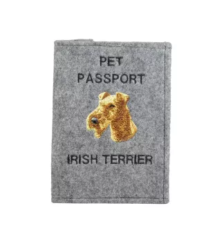 Terrier irlandais, Irish Terrier - Porte passeport pour chien, porte document, cadeau pour le voyageur de la marque Art-Dog