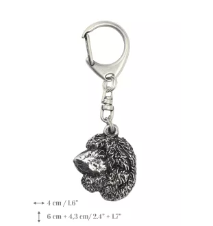 Chien d'eau irlandais, Épagneul d'eau irlandais - Porte-clés argenté avec chien, décoration de sac à main, pendentif de sac à dos par la marque Art-Dog