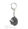 Irish Water Spaniel, Whiptail, Shannon Spaniel - Silver-plated key ring with dog, handbag decoration, backpack pendant by Art-Dog brand