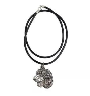Irish Water Spaniel, Whiptail, Shannon Spaniel - Necklace with dog, silver-plated pendant for dog fan, unique jewelry by Art-Dog brand