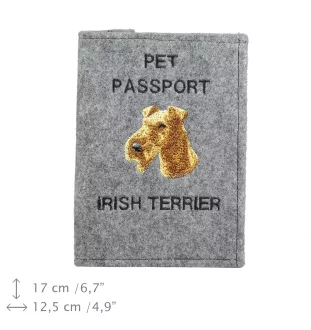 Terrier irlandais, Irish Terrier - Porte passeport pour chien, porte document, cadeau pour le voyageur de la marque Art-Dog