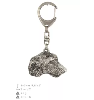 Irish Wolfhound - Silver-plated key ring with dog, handbag decoration, backpack pendant by Art-Dog brand