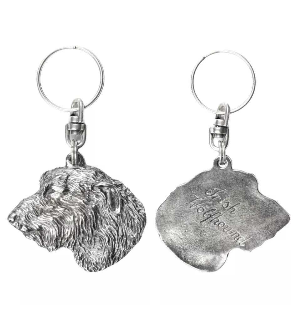 Irish Wolfhound I - Silver-plated dog pendant, handbag decoration, backpack pendant by Art-Dog brand