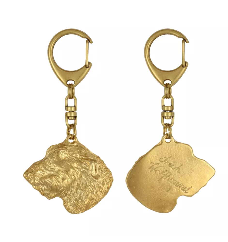 Lévrier irlandais, Irish wolfhound I - Porte-clés doré avec chien, décoration de sac à main, accessoire de luxe de la marque Art-Dog