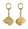 Irish Wolfhound I - Gilded key ring with dog, handbag decoration, luxury accessory by Art-Dog brand