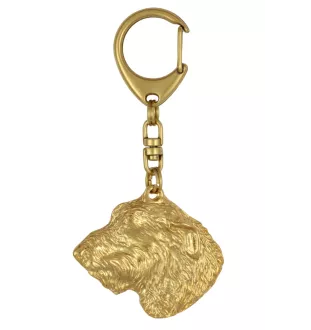 Irish Wolfhound I - Gilded key ring with dog, handbag decoration, luxury accessory by Art-Dog brand