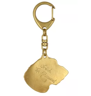 Lévrier irlandais, Irish wolfhound I - Porte-clés doré avec chien, décoration de sac à main, accessoire de luxe de la marque Art-Dog