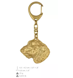 Irish Wolfhound I - Gilded key ring with dog, handbag decoration, luxury accessory by Art-Dog brand