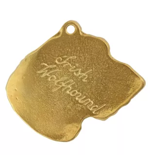 Irish Wolfhound I - Gilded key ring with dog, handbag decoration, luxury accessory by Art-Dog brand
