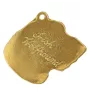 Irish Wolfhound I - Gilded key ring with dog, handbag decoration, luxury accessory by Art-Dog brand