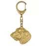 Irish Wolfhound I - Gilded key ring with dog in gift box, handbag decoration, luxury accessory by Art-Dog brand
