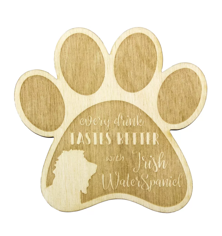 Irischer Wasserspaniel, Irish Water Spaniel - Tasse Untersetzer, graviert Untersetzer mit Hund, Geschenk für Hundeliebhaber von Art-Dog Marke